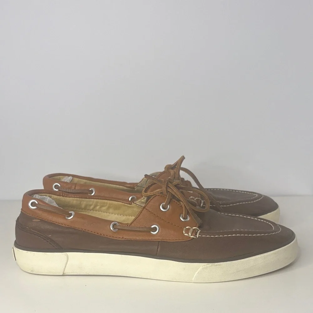 Polo Ralph Lauren Brown and Tan Boat Shoes